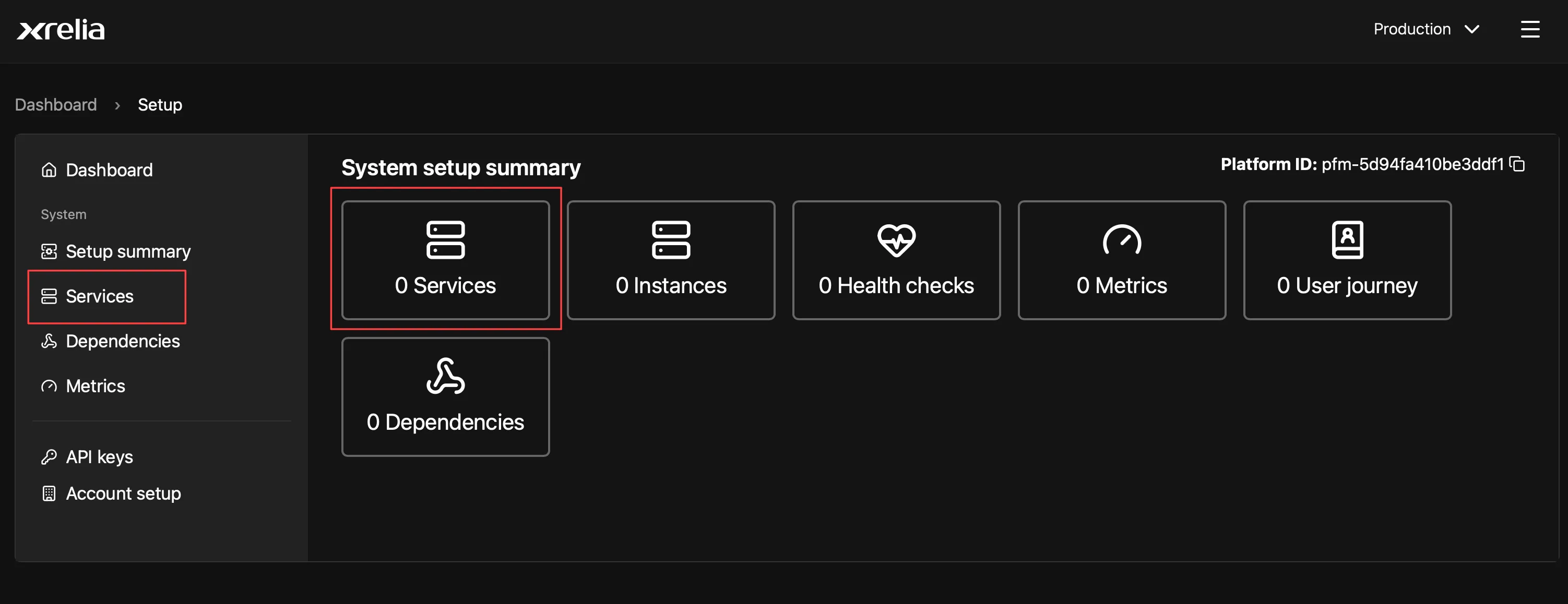 System setup page System setup page