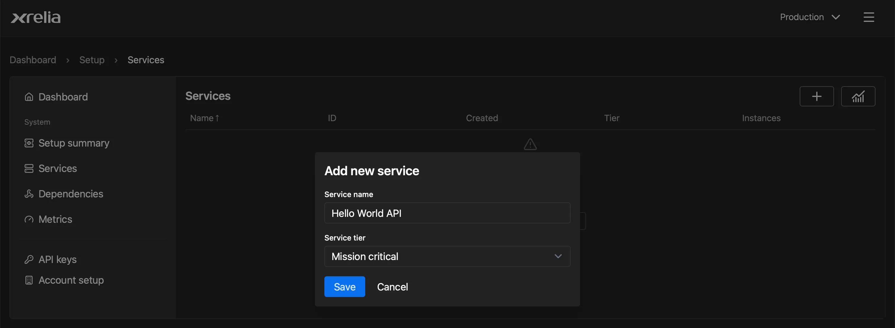 Service editor Service editor