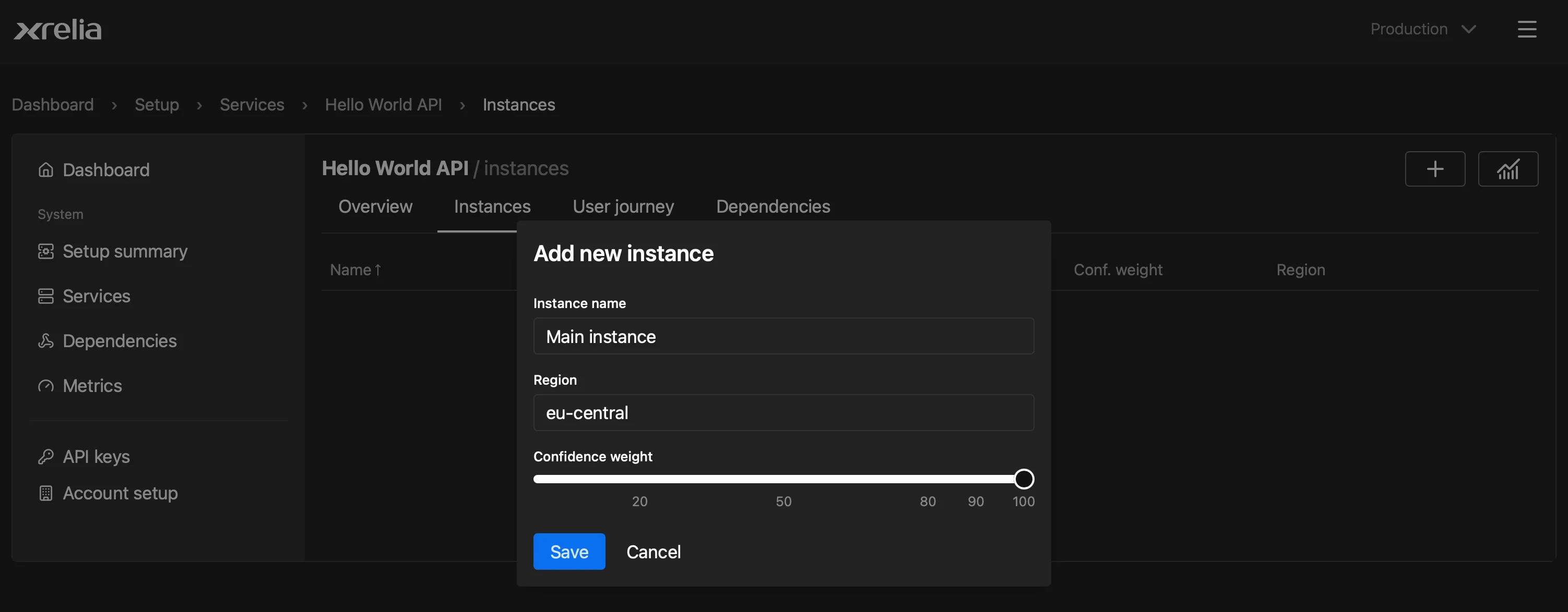Instance editor Instance editor